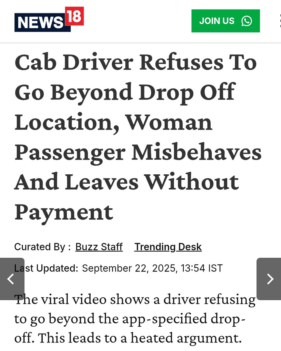 Women’s safety in cabs is very important, But that doesn’t give anyone the right to harass or cheat a driver.

In this case, the cab driver followed the rules &amp; refused to go beyond the official drop-off. Instead of extending the ride on the app, the woman misbehaved &amp; left