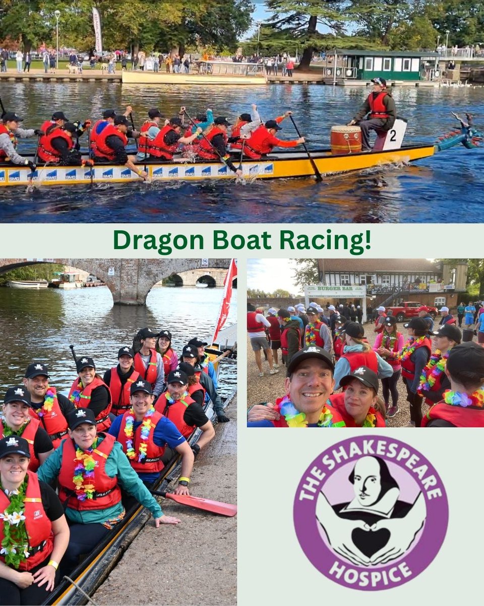 Fantastic weather, friends, fun and first time  Dragon Boat Racing in aid of The Shakespeare Hospice.  Lots of teams and a great atmosphere all round!
Would we do it again?   Yes ,most definitely!
#shakespearehospice #teamshakespeare #rlockeandson #thebardshospice