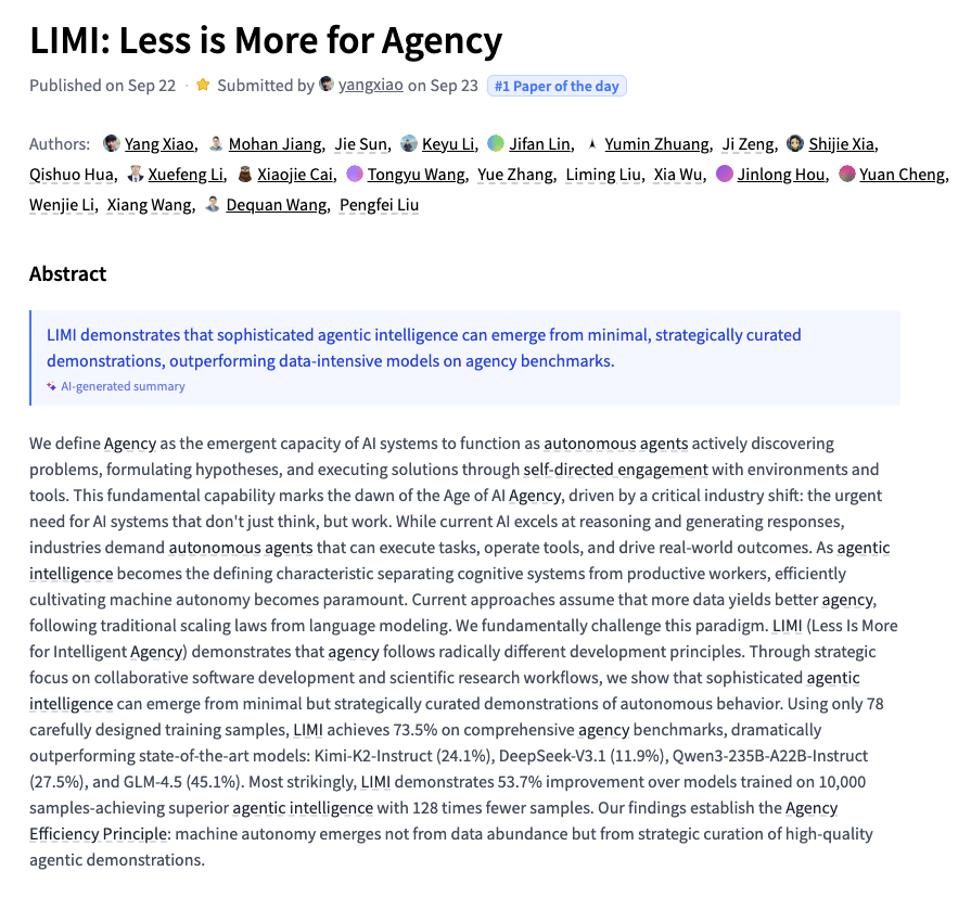 _akhaliq's tweet photo. LIMI

Less is More for Agency https://t.co/x1qMbh64XF