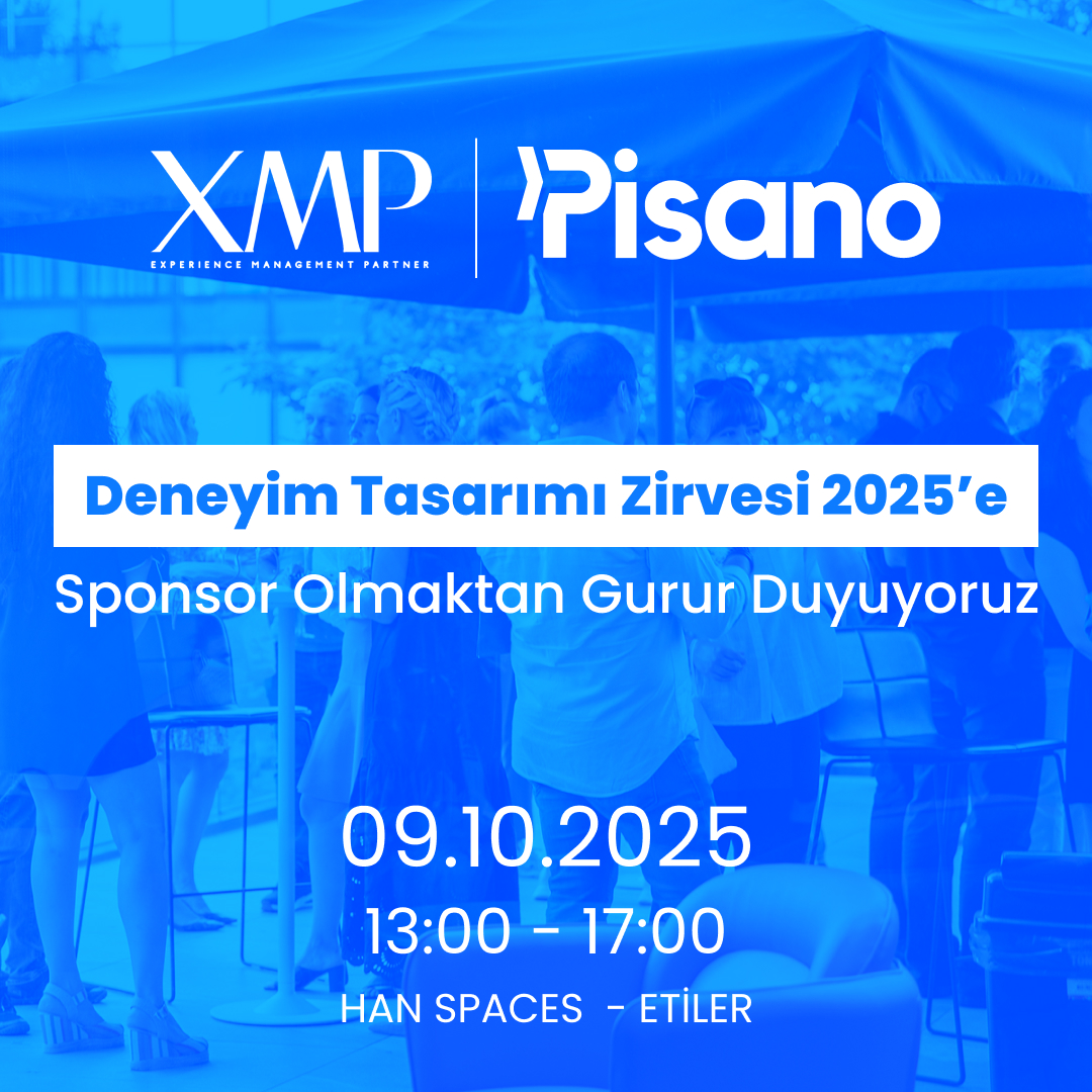🎉 Pisano olarak, Experience Management Partner (XMP) tarafından 9 Ekim'de düzenlenecek olan Deneyim Tasarımı Zirvesi'ne sponsor olmaktan mutluluk duyuyoruz.

 🤝 Sektörün 100 değerli liderini bir araya getirecek bu özel etkinlikte buluşmak üzere!