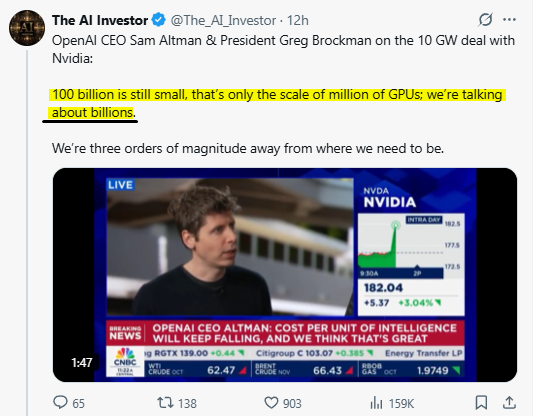 0rangeCru5h's tweet photo. #OpenAI admits it doesn't work
OpenAI has 1 Million GPUs: needs Billions of GPUs &amp; still  hallucinates
Bain &amp; Co.: Despite $NVDA adding $100B, AI Future has an $800 Billion Shortfall
&amp; 73% AI is not work related

#WhatCouldPossiblyGoWrong?
#NeverMind 🙄#ShoutingAtTheRain https://t.co/hNSvACDYSm