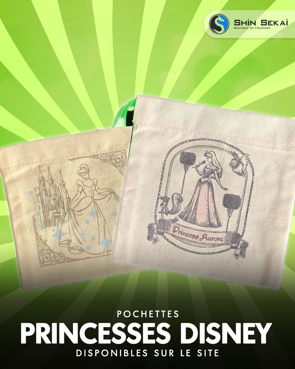 🌼Goodies!!🌼
Des pochettes à l'effigie des princesse Disney sont disponibles sur le site !
RDV ici ➡️ shin-sekai.fr/138-goodies

#disney