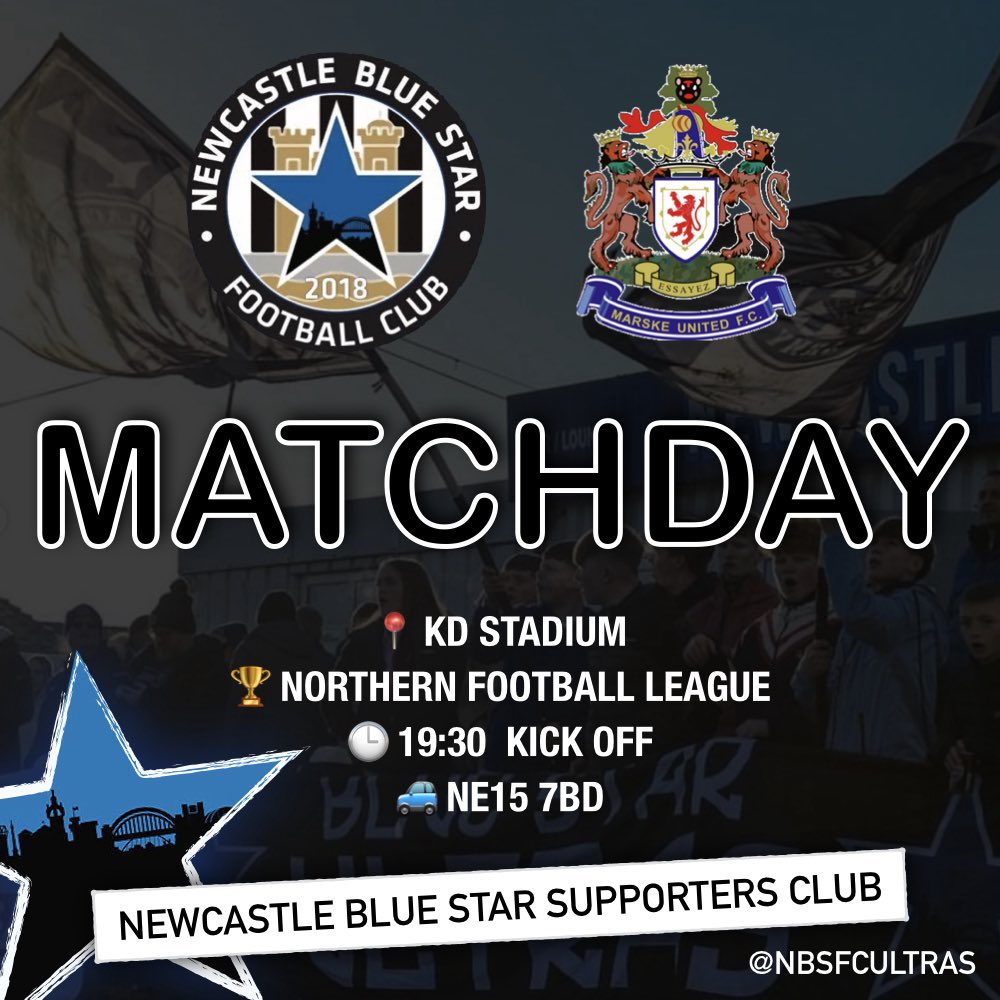 ⚽️ This evening Blue Star take on Marske in the Northern League… speed up the turnstile process by purchasing your tickets online: 

🎟️ app.fanbaseclub.com/club/www-nbsfc…

⌚️ 19:30
🚙 NE15 7BD

#NBSFC // 🔵⭐️
