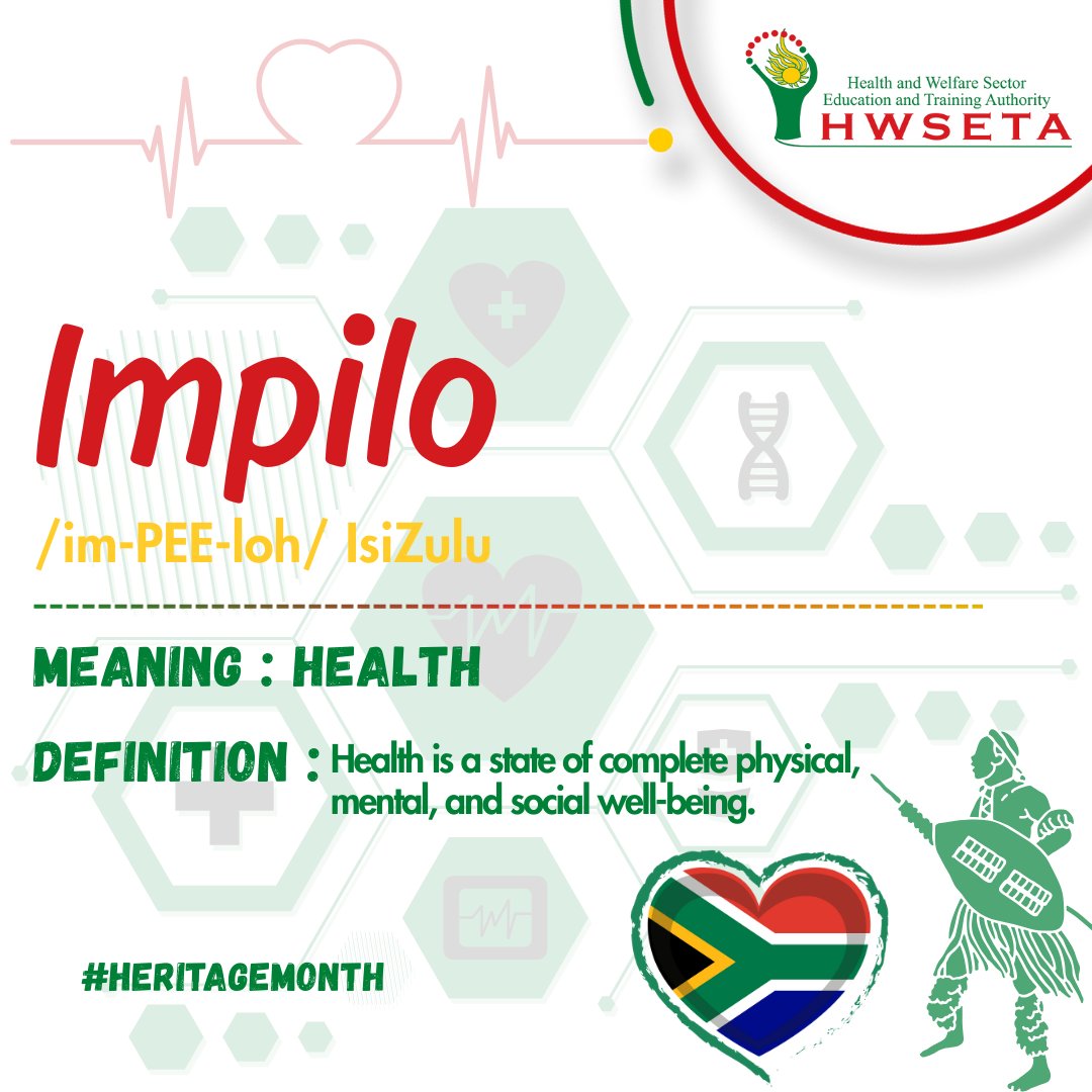 No matter the language, health is the foundation of our wellbeing. This Heritage Month, HWSETA celebrates the richness of our diversity as we highlight one word that matters in every community – health! 🫶

#HeritageMonth #Health #HWSETACares