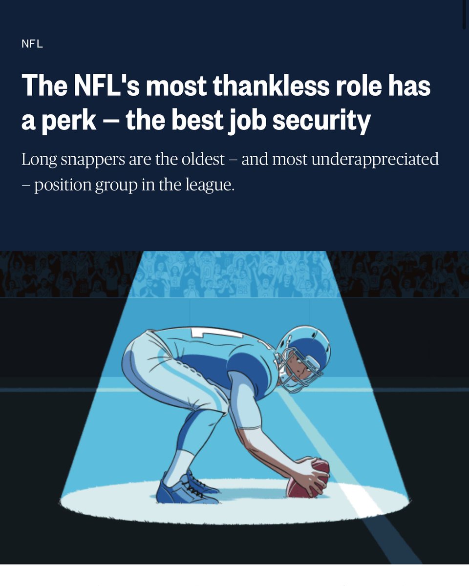 VERY solid article on the greatness of Long Snapping —&gt; nbcnews.com/sports/nfl/nfl…
