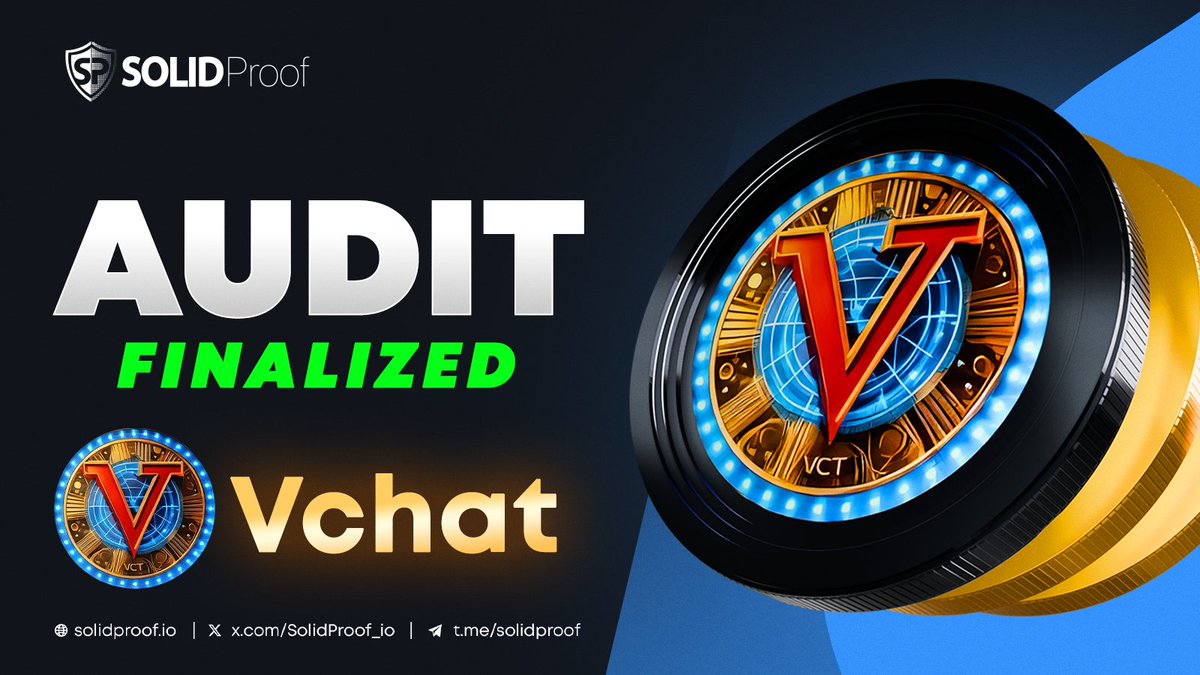 ✅ Audit Finalized!

We’re proud to announce that the smart contract audit for <a href="/GroupVk99470/">VKGroup</a> has been successfully completed!

🔒 Security is a journey, and Vchat just took a huge step forward.

Full report available soon on app.solidproof.io