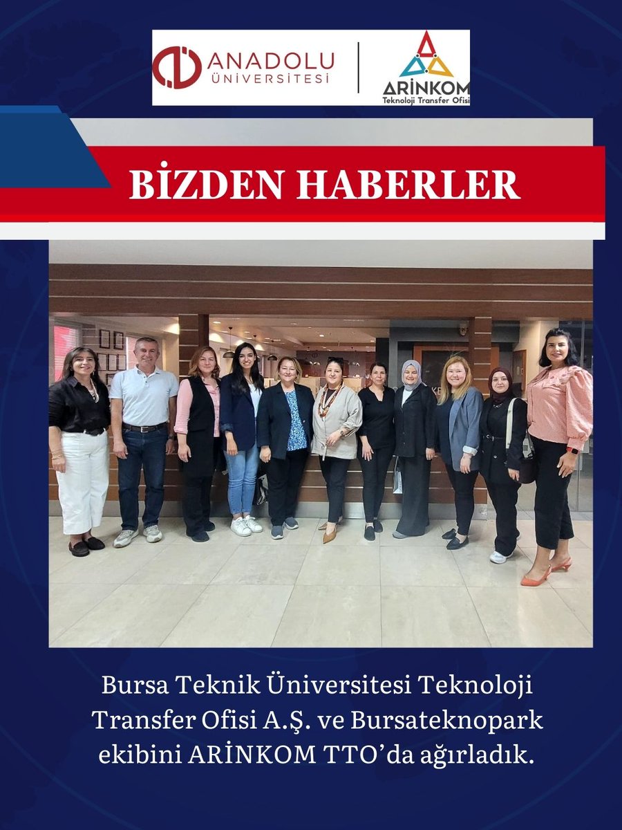 🤝 Bursa Teknik Üniversitesi Teknoloji Transfer A.Ş. ve Bursateknopark, ARİNKOM’u ziyaret etti.
Toplantıda kurumlarımızın faaliyet alanları ve olası iş birliği fırsatları üzerine verimli bir görüşme gerçekleştirdik. 🌍✨