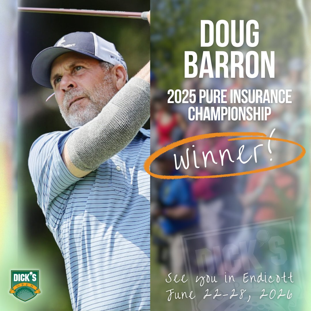 dicksopengolf's tweet image. Congratulations to @ChampionsTour player Doug Barron on winning @PUREFirstTee this weekend! Can&apos;t wait to see you in June! 🏆