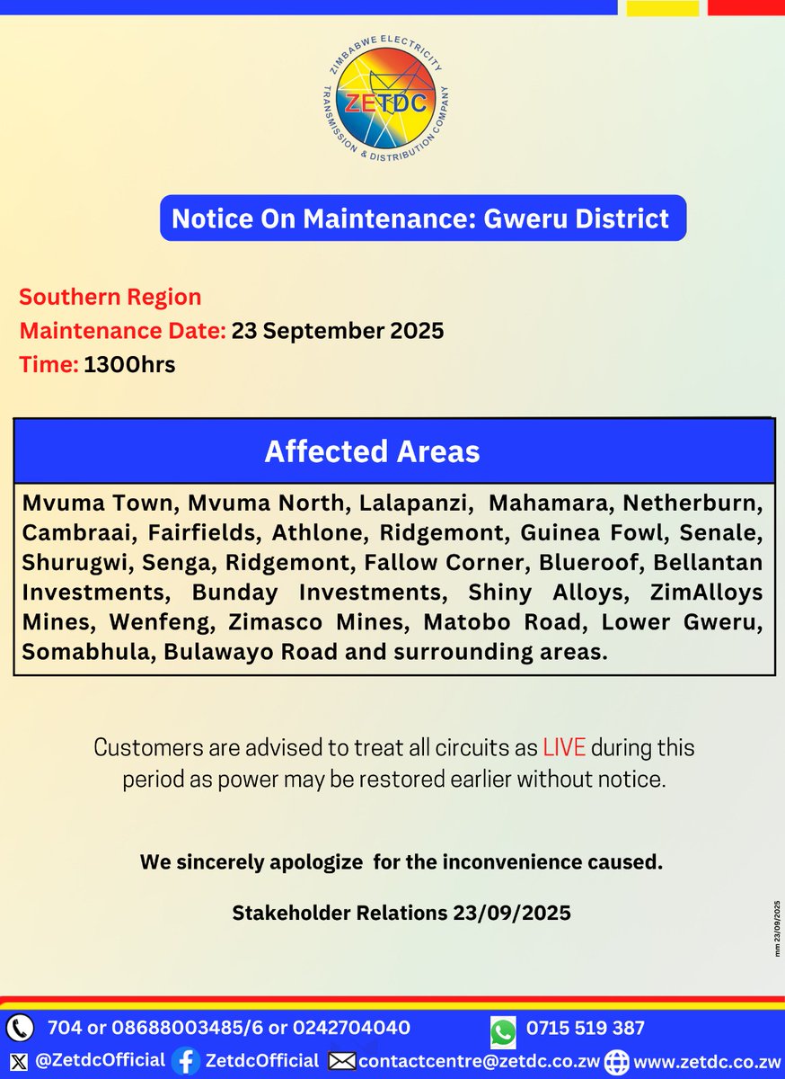 AsterXe_dex's tweet image. #NoticeOnMaintenance
#SouthernRegion
#GweruDistrict
