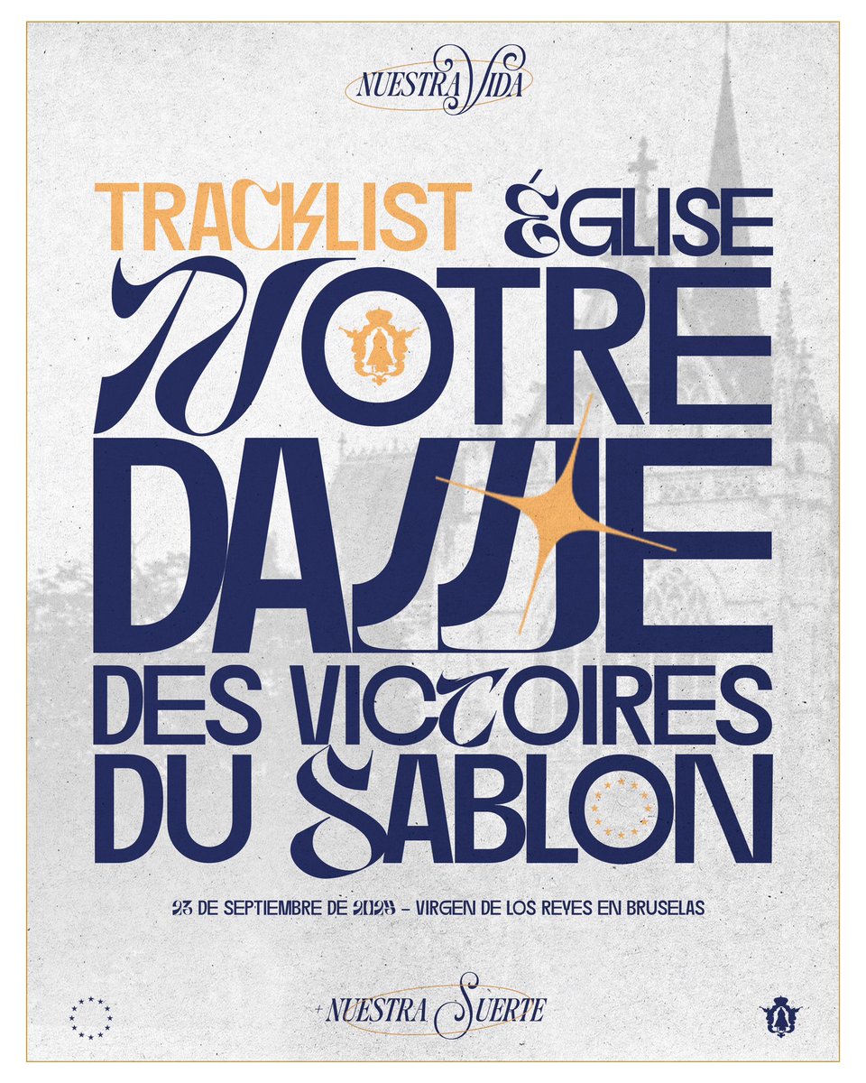 Un evento histórico, un repertorio histórico🇧🇪

Las Hdades que marcaron nuestro camino, los compositores que pusieron banda sonora a nuestras vidas.

Este es el #TRACKLIST del concierto en Notre Dame Des Victoires Du Sablon ⛪️

⬇️⬇️⬇️