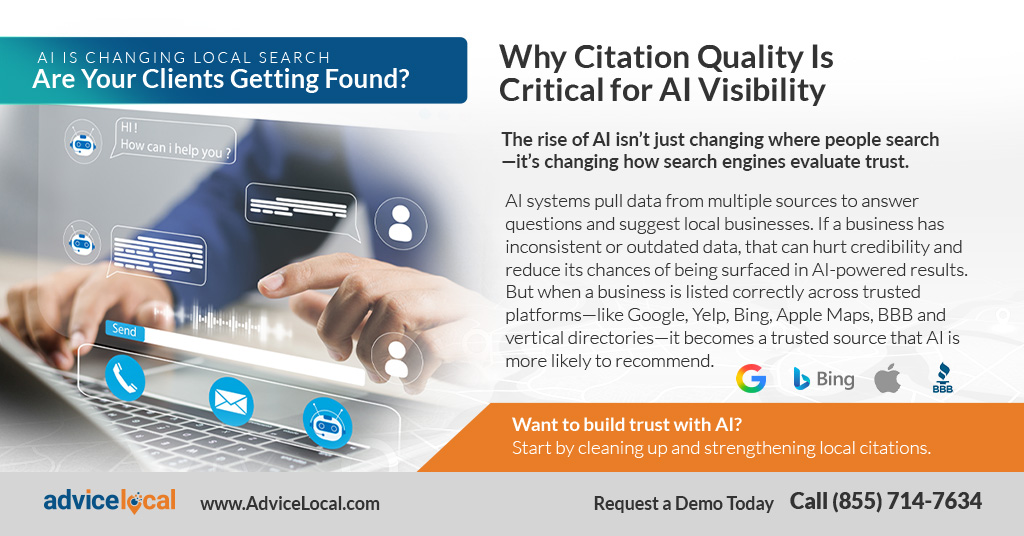 Advice_Local's tweet image. AI looks for trusted data to power local results. If client citations are outdated, credibility and visibility suffer. Agencies can fix that by focusing on quality listings.

Read more about our AI Presence Amplifier 👇
advicelocal.com/products/ai-op…

#LocalSearch #DigitalMarketing #AI