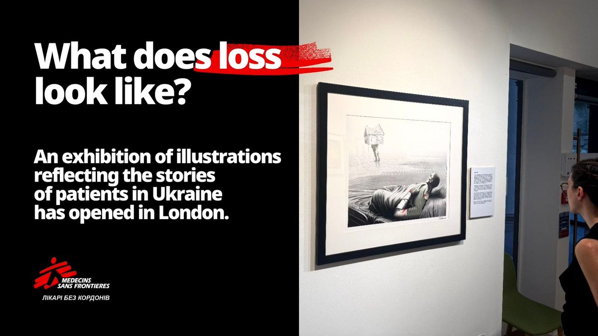 King’s College London has opened an exhibition of illustrations by cartoonist <a href="/EBaronCartoons/">Ella Baron</a>. She created them while speaking with MSF patients in Ukraine, whom we support with mental health care and acute rehabilitation.