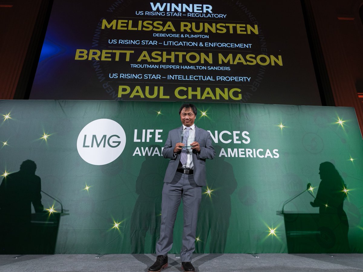 Congratulations to Paul Chang, Ph.D., named “US Rising Star – Intellectual Property” at the 13th Annual LMG Life Sciences Awards. Jing Liu, Ph.D., shortlisted in the category of “Patent Strategy Attorney of the Year – California”: bit.ly/46zKiDe #iplaw #lifesciences