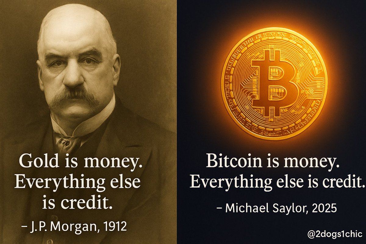 2dogs1chic's tweet image. Over 100 years later, the truth hasn’t changed — only the money has. ⚡️🟧 #Bitcoin