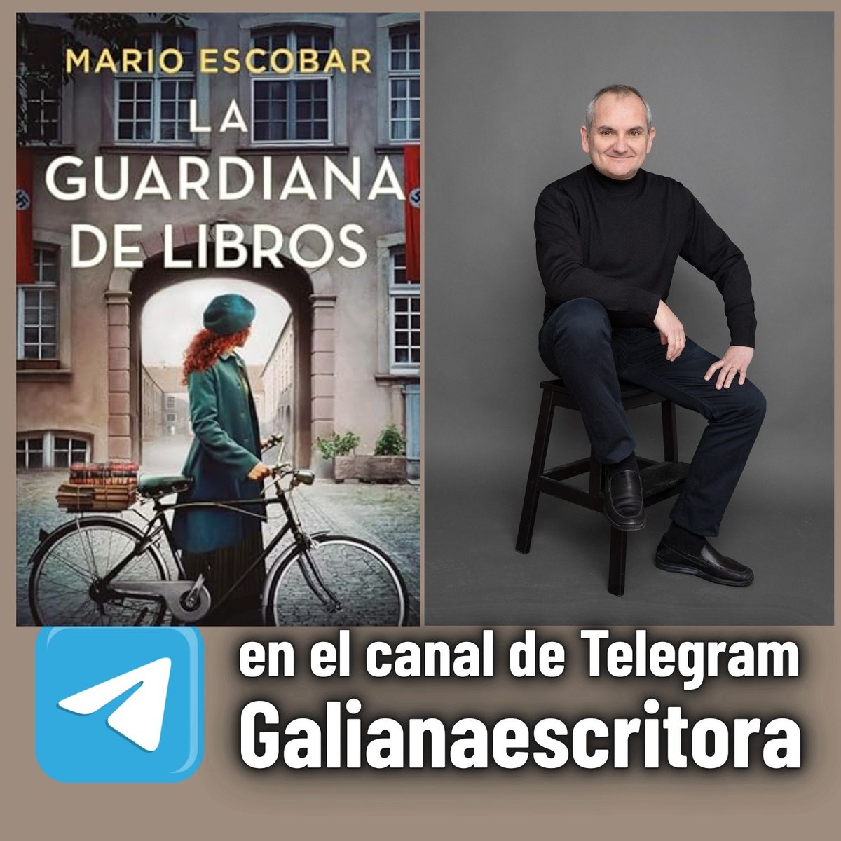 Directos en el canal de Telegram galiana escritora para octubre:

14 de octubre 20:00H <a href="/EscobarGolderos/">Mario Escobar</a>  sobre "La guardiana de libros"

27 de octubre 20:00H <a href="/AlbertoMCaliani/">Alberto Caliani</a>  sobre "El cazador de libros"