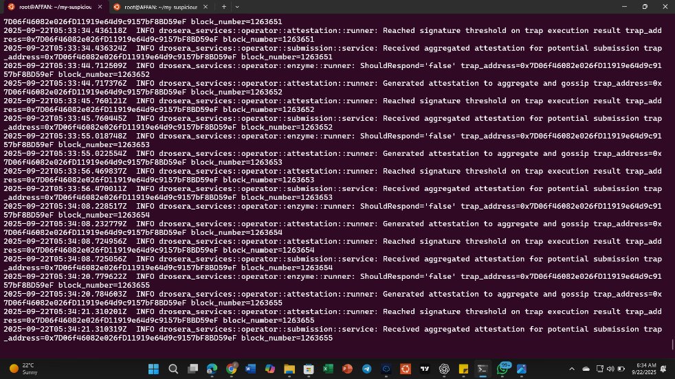 A๐๐๐๐ โ (@affanu_x) on Twitter photo this is the first unique trap i built & deploy on <a href="/DroseraNetwork/">Drosera</a> 
after days & night of stacking too deep in solidity, it's live๐
introducing - suspicious allowance trap 
> the trap is designed to detect and respond to suspicious ERC20 token allowance increases in real-time this is the first unique trap i built & deploy on <a href="/DroseraNetwork/">Drosera</a> 
after days & night of stacking too deep in solidity, it's live๐
introducing - suspicious allowance trap 
> the trap is designed to detect and respond to suspicious ERC20 token allowance increases in real-time