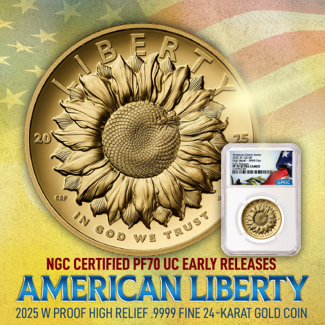 TheCoinVault's tweet image. We still have the 2025 W Proof American Liberty High Relief Gold Coin available! Get your 24kt .9999 fine gold coin in PF70 Ultra Cameo Early Releases from NGC today! SHOP NOW: bit.ly/4pH6ggk #AmericanLiberty #GoldCoin #HighRelief #NGC #EarlyReleases #TheCoinVault