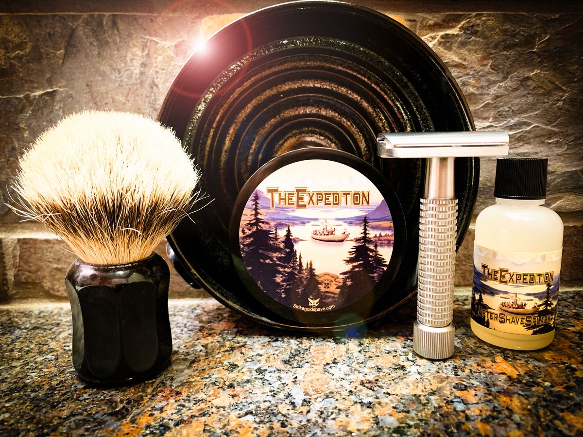 SOTD Rex Envoy 
Strike Gold Shave - The Expedition 
Captain’s Choice Gunmetal Bowl 
Thater 4125 24mm Super Badger 
@rexsupply 
@strikegoldshave_ 
@captainschoiceproducts
