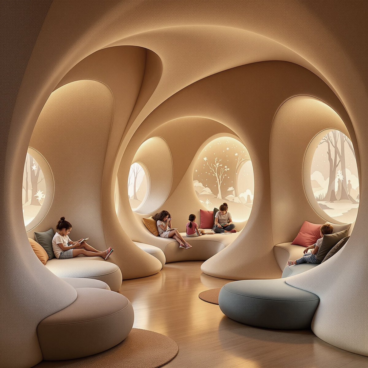 JuneLee_Design's tweet image. What if a child&apos;s first world wasn&apos;t a rectangular box? 
Introducing the future kindergarten project: &quot;The First Experience Outside the Box.&quot;
#KindergartenArchitecture #OrganicArchitecture #ParametricDesign #ArchitecturalDesign #InteriorDesign #DesignInspiration