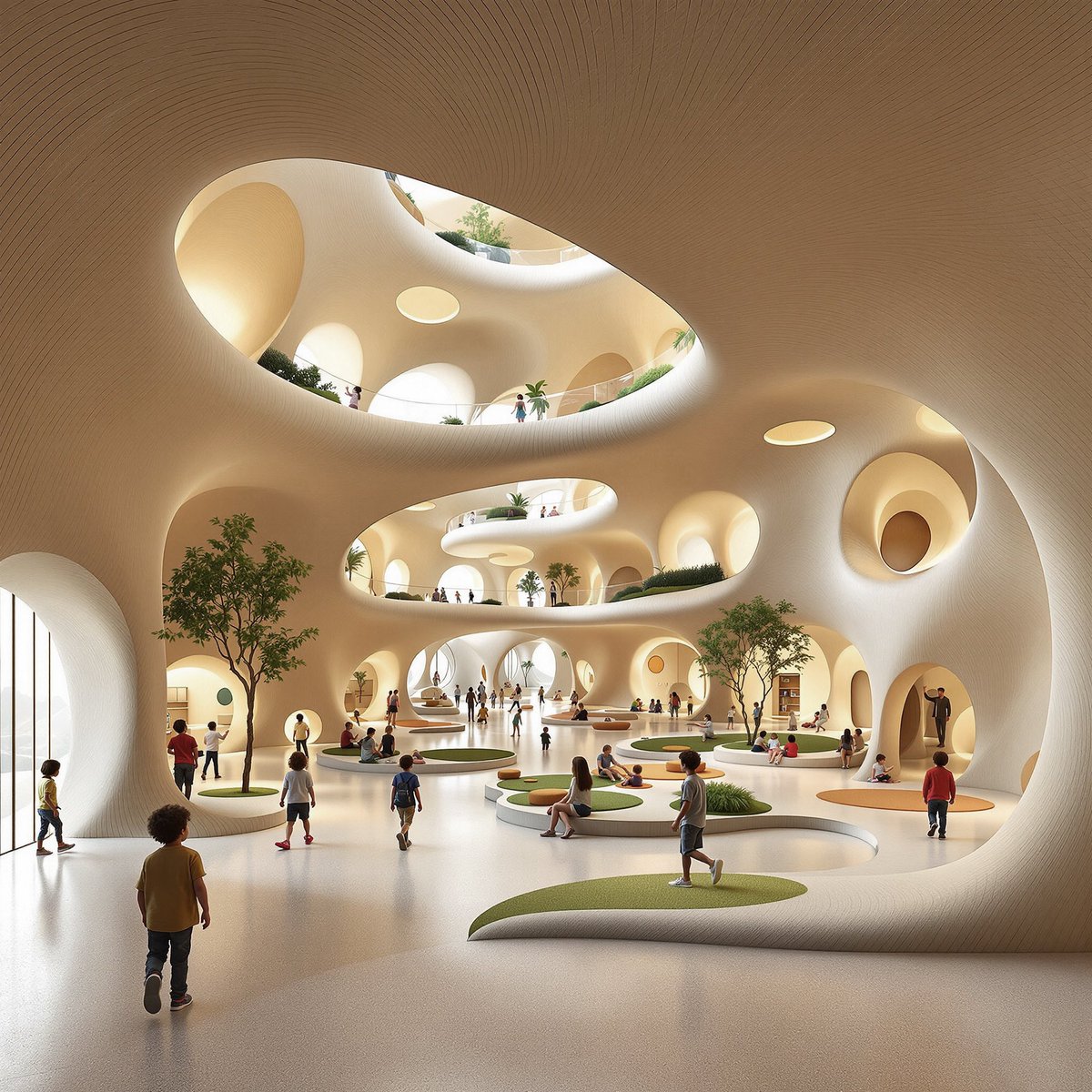 JuneLee_Design's tweet image. What if a child&apos;s first world wasn&apos;t a rectangular box? 
Introducing the future kindergarten project: &quot;The First Experience Outside the Box.&quot;
#KindergartenArchitecture #OrganicArchitecture #ParametricDesign #ArchitecturalDesign #InteriorDesign #DesignInspiration