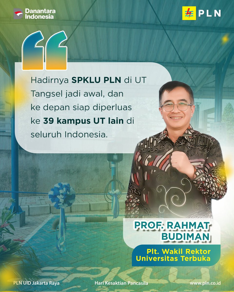 SahabatPLNJkt's tweet image. PLN UID Jakarta Raya resmi menghadirkan SPKLU pertama di Universitas Terbuka, Tangerang Selatan. Langkah ini jadi awal baru buat dorong kendaraan listrik makin dekat dengan masyarakat.

#PLNDisjaya #SPKLU #ElectricVehicle #GreenEnergy #TransisiEnergi