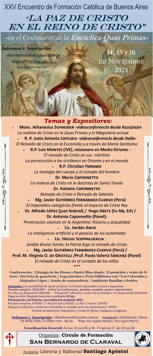 JuezLopezMDP's tweet image. JORNADAS DE FORMACION EN LA ARGENTINA

PARA NOVIEMBRE 2025

*¡RECOMENDADÍSIMAS!*