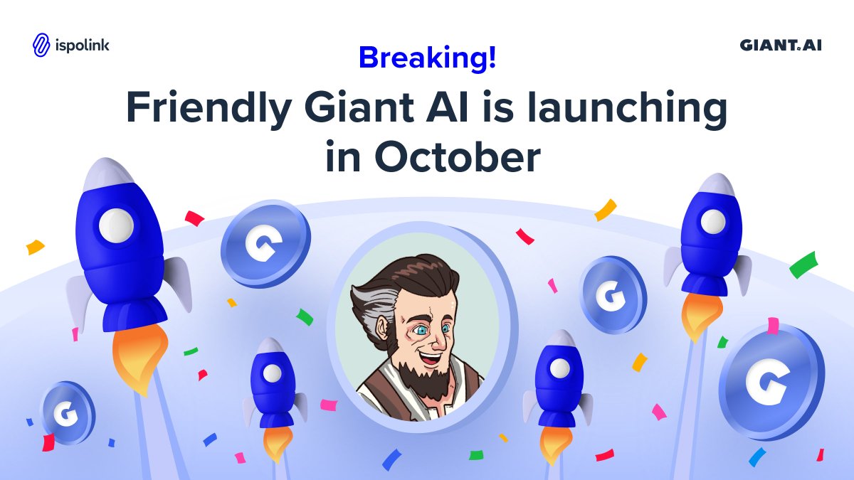 ispolink's tweet image. 🎉Breaking News!

After long &amp;amp; labor intensive months of development, our team is thrilled to announce the forthcoming debut of Friendly $GIANTAI in October 🚀  

It boasts as the first sentient AI Agent built on @base fully interoperable across Web2, Web3 and Games 🤖