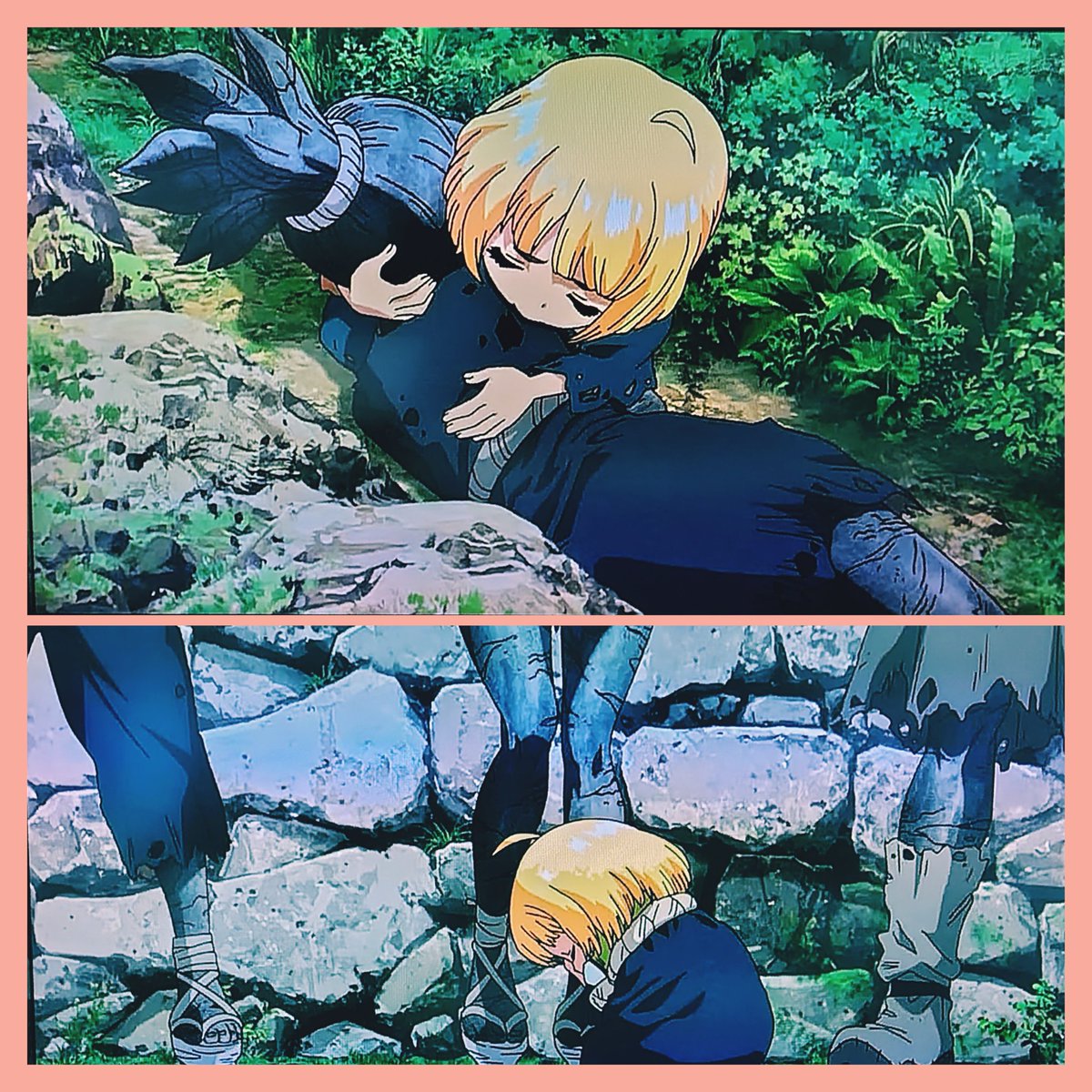 rintama39's tweet photo. #DrSTONE 23話神回❤️22話に引き続き号泣しながら何度も見ちゃった💧
スイカたった1人で良く頑張ったね🐒コハクに抱きつくとこ涙腺崩壊😭いっぱいぎゅっとして貰ってね💕
千空の #お役に立つじゃねえか スイカと「たった7年か…早かったな…」はもうね✨
チョークとサガラ成長しすぎ🐾
#がんばれスイカ https://t.co/3doYTpV6lw