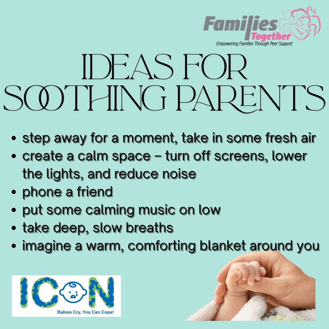 fam2gether's tweet photo. It can be useful to form a plan before baby's crying begins. The Personal ICON Plan can be completed and used when baby's crying starts to become overwhelming. You could use some of the ideas here, or whatever you find most reassuring, whilst also protecting baby.
#iconweek2025 https://t.co/fULklSOwLL