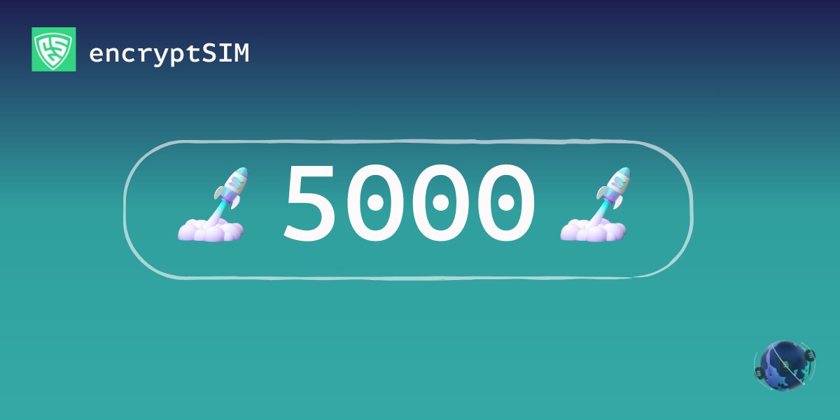 encryptSIM's tweet image. To celebrate crossing 5000 followers encryptSIM team is giving away 3 regional eSIMs! 🎉

How to enter:
1⃣ Like this post
2⃣ Follow @Mirokugang 
3⃣ Retweet
4⃣ Tag 3 friends in the comments

Winners announced in 48 hours ⏲️