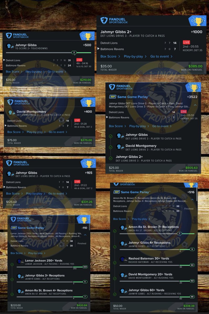 NFL = 🏦🏦🏦🏦🏦🏦

Last night 👇

+3522✅✅✅

+1000✅✅

+516✅✅

+500✅✅

+400✅✅

+165✅

-110✅

Thursday Night Football NEXT🤝💰