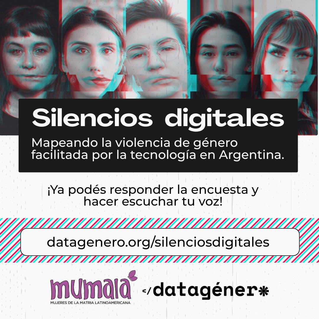 ¿Sabías que la violencia de género digital es una problemática que puede afectar a cualquier persona?
📣 <a href="/datagenero/">DataGénero</a> y <a href="/MuMaLaNacional/">MuMaLá</a> lanzaron una encuesta anónima para conocer y visibilizar estas experiencias en todo el país.
¡Sumate! 👉 forms.gle/eBP3vozwi3qGWH…