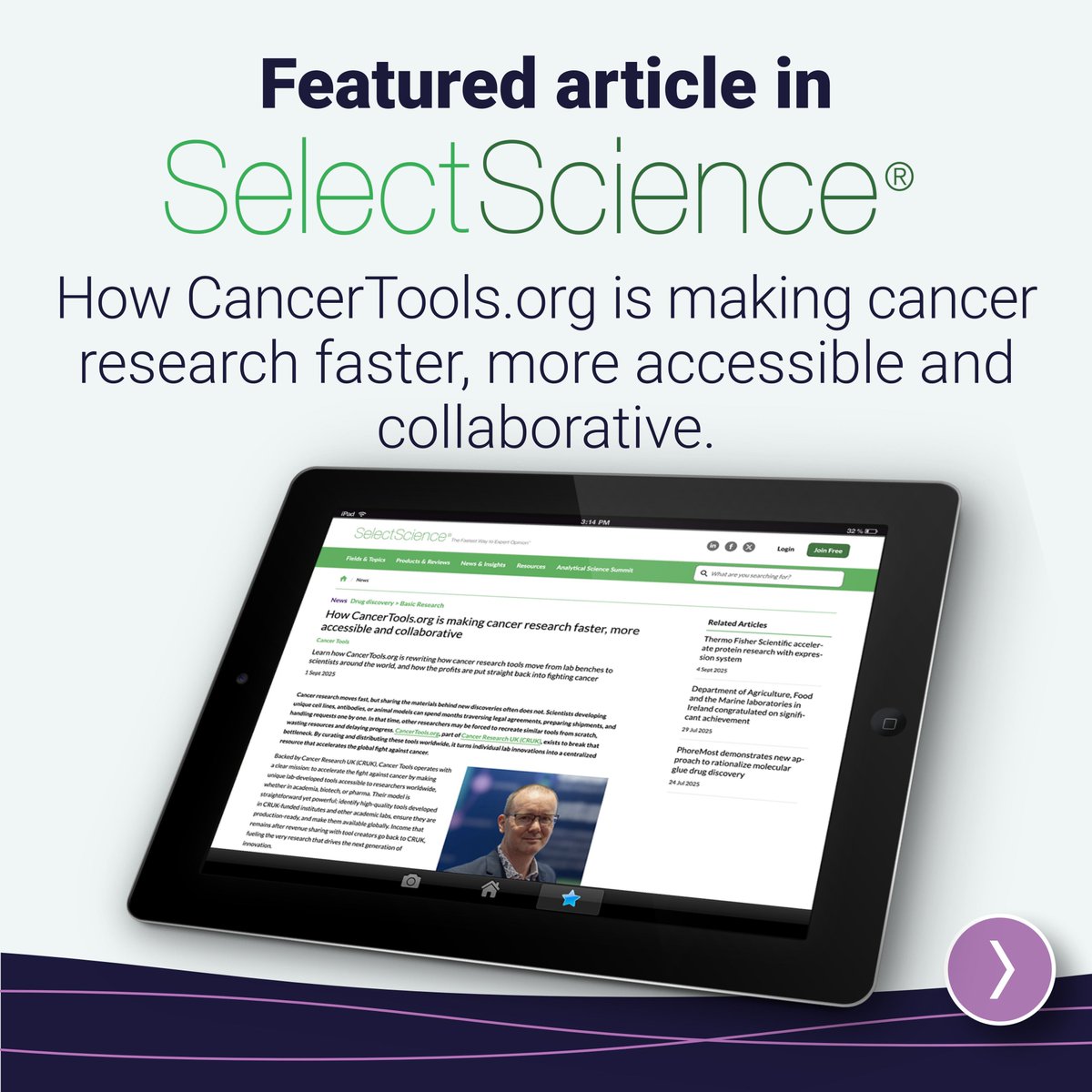 CancerToolsOrg's tweet image. 🚀 Thrilled to share CancerTools.org has been featured in @SelectScience !
Our very own colleagues, James Ritchie and Natalie Harker reveal how we’re accelerating cancer research to be faster, more accessible &amp;amp; collaborative.
🙏 Thanks to @SelectScience &amp;amp; all advancing…