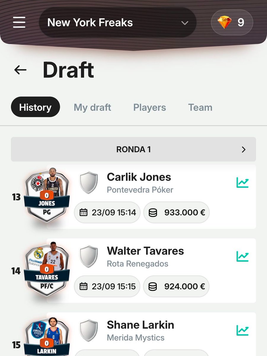 📝¿HOW THE DRAFT WORKS?

🤓On the DRAFT screen, you’ll see the times for your 8 picks under the page TEAM. This shows when it’s your turn to make a selection. 

🧵1/3