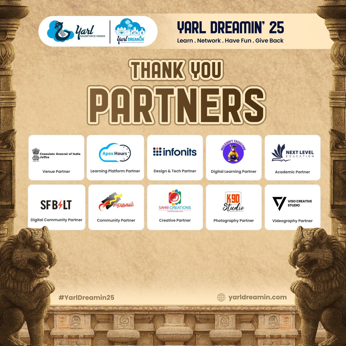 🌟 Heartfelt gratitude to our amazing partners who powered Yarl Dreamin’ 25! Your support, ideas, and collaboration made this journey truly special and impactful. Together, we’re building more than an event - we’re building a stronger community.
 
#YarlDreamin25 #YarlSFO