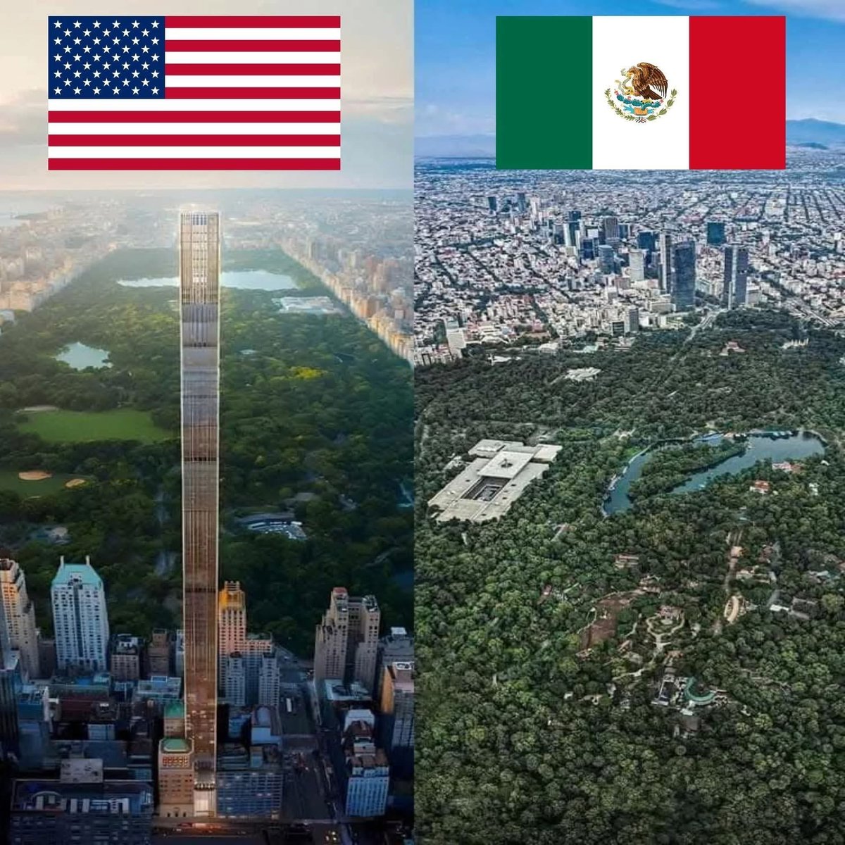 temotizox's tweet image. El famoso Central Park de Nueva York mide unas 341 hectáreas. Suena enorme, ¿verdad?

Pues el Bosque de Chapultepec, en la Ciudad de México, es doble de grande, con alrededor de 686 hectáreas.

Eso lo convierte en uno de los parques urbanos más grandes de América Latina, lleno de