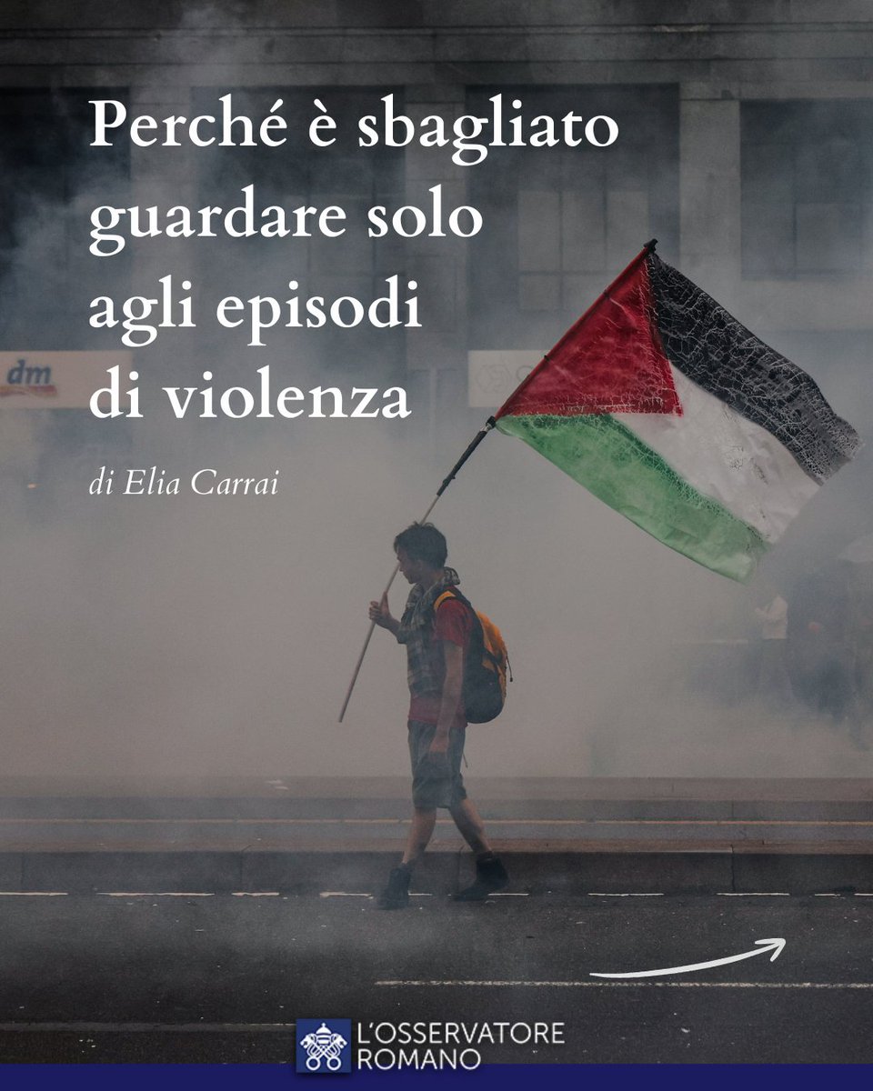 Perché è sbagliato guardare solo agli episodi di violenza
Il desiderio di pace dei giovani che hanno manifestato per #Gaza
di Elia Carrai
osservatoreromano.va/it/news/2025-0…