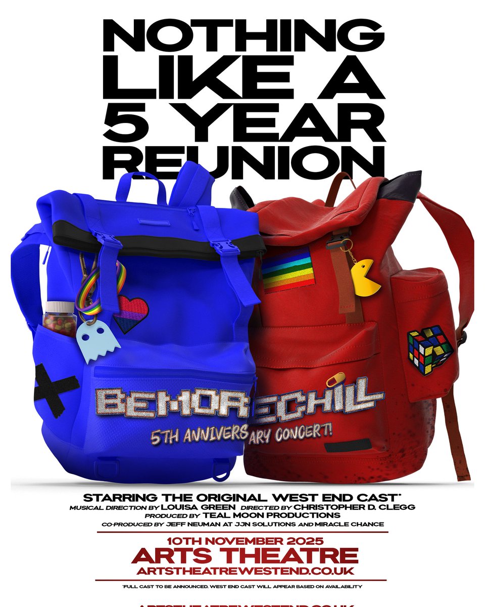 Stars from the original West End production of <a href="/BeMoreChill/">Be More Chill Musical</a> will reunite for a one-off concert at the Arts theatre on 18th November.
Celebrating the 5th anniversary, profits from the event will be donated to Young Minds.
Tickets from artstheatrewestend.co.uk