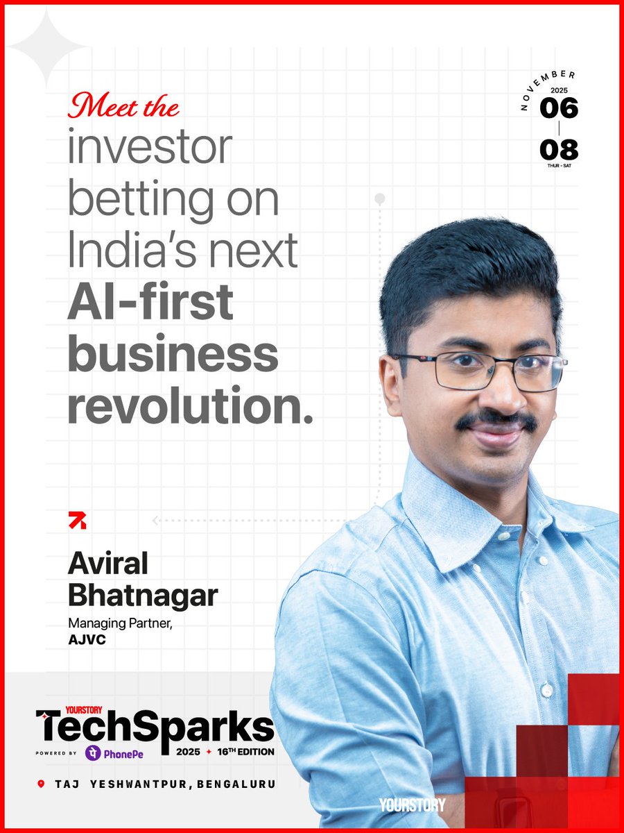 .<a href="/aviralbhat/">Aviral Bhatnagar</a> believes India's AI advantage isn't in building the next ChatGPT, it's in building the AI that understands Indian businesses inside out. He is using data and algorithms to evaluate startups swiftly, bringing his vertical AI investment strategy to #TechSparks2025!