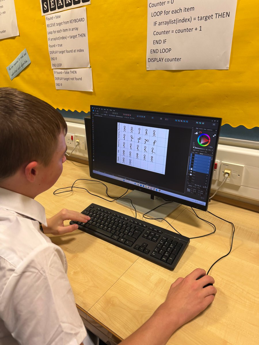 CHS_BusComp's tweet image. 🎨👾 Today in class we learned how to use sprite sheets to bring characters and animations to life! Pupils explored how game designers make smooth movements with just one image. #GameDesign #Sprites #learntocode @clydebankhigh