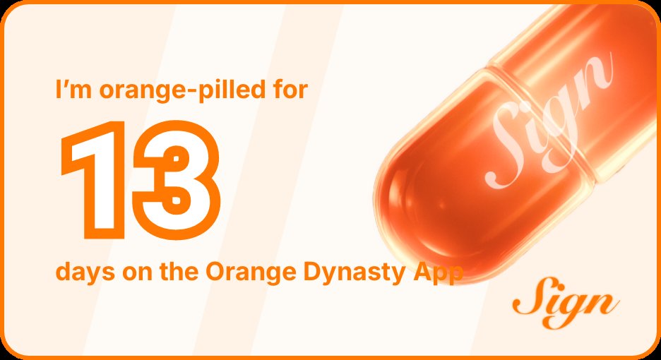 I've been Orange-Pilled and Seeing Signs for 13 days 👀🧡🐉.Join the app and be a better version of yourself!
orange.sign.global/app?user=446CM…