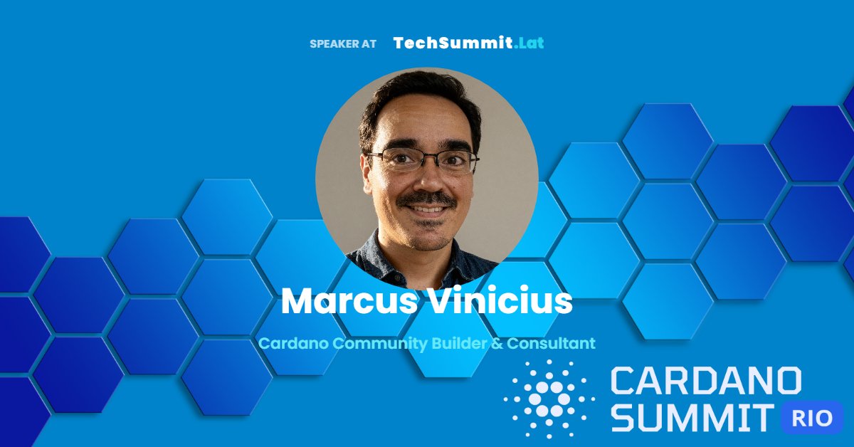 CardanoSolar's tweet photo. ✨ We are pleased to announce Marcus Vinicius as a speaker at the Cardano Tech Summit 2025 in Rio de Janeiro! 🚀
📅 October 15, 9 AM.
📍 Museum of Tomorrow
An unmissable event of innovation, technology, and future.
#CardanoTechSummit #Rio2025 #Cardano #blockchains #CardanoCommunity
