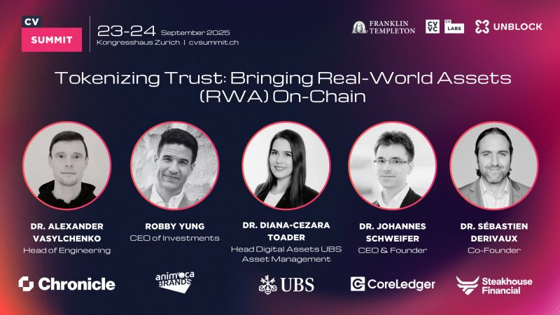 Attending CV Summit?

Catch our Head of Engineering, Dr. <a href="/AlexanderVasyl/">AlexanderVasylchenko</a>, today as he joins the panel:

 "Tokenizing Trust: Bringing Real-World Assets (RWA) Onchain" alongside

- <a href="/viewfromhk/">Robby Yung ⦿⦿⦿</a>, CEO of Investments, <a href="/animocabrands/">Animoca Brands</a>
- Dr. Diana-Cezara Toader, Head of Digital Assets,