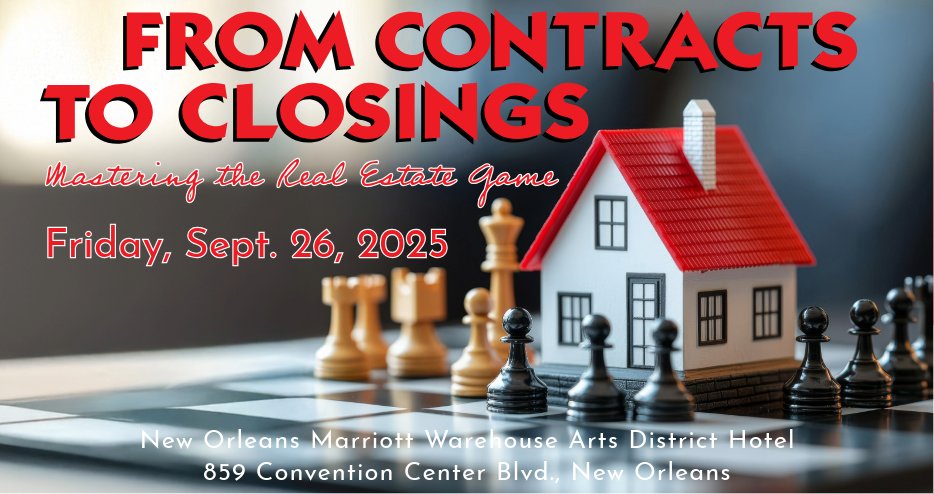 Happening Friday! Don't miss this opportunity to strengthen your real estate practice!
Register at lsba.org/CLE/CLESeminar…