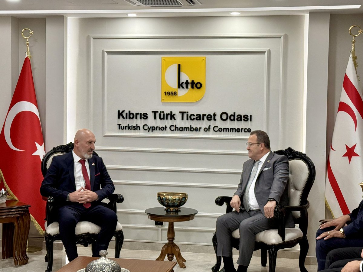 MUSIADSakarya's tweet photo. MÜSİAD Kıbrıs heyetimizle birlikte Kıbrıs Türk Ticaret Odası Başkanı Turgay Deniz’i ziyaret ederek, yatırım fırsatlarını ve oluşturulabilecek işbirlikteliğimiz hakkında istişarelerde bulunuldu. 

Kendilerine nazik kabulleri için teşekkür eder, çalışmalarında başarılar dileriz. https://t.co/rtOvkDNkRh