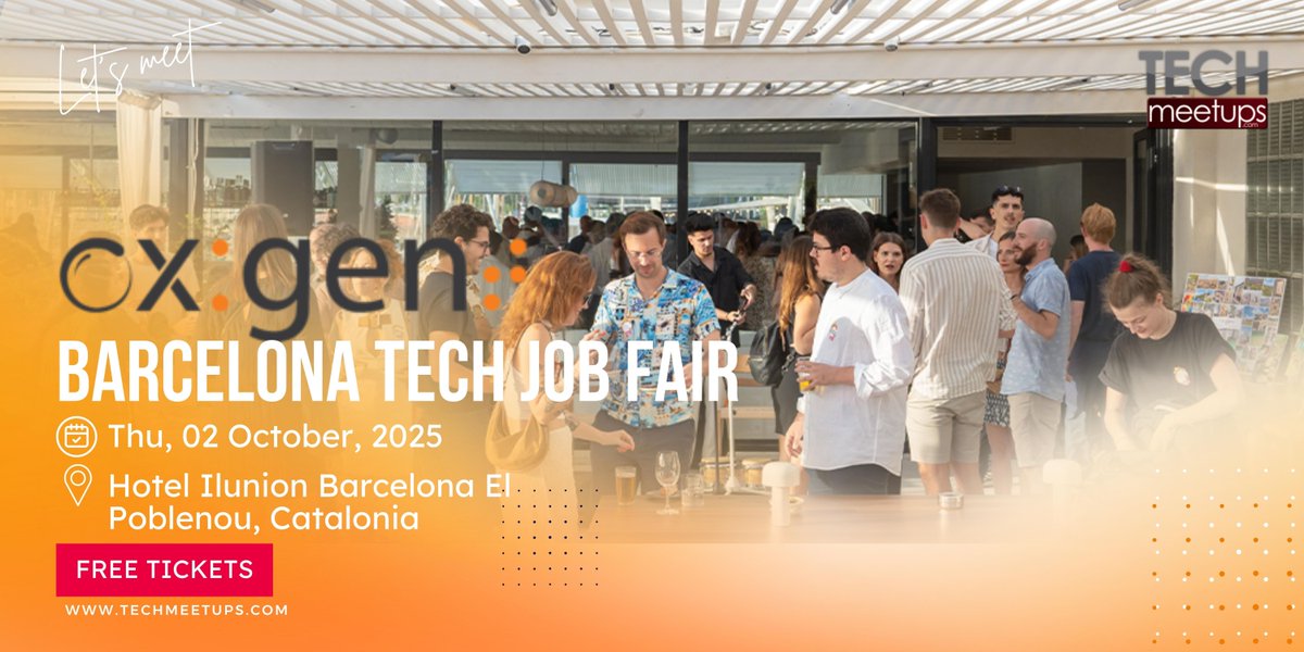 TechStartupJobs's tweet image. Meet the team of Oxigent at the Barcelona Tech Job Fair!

➡️ Free Tickets: buff.ly/bwUCKWX 

#Barcelona #jobsinBarcelona #BarcelonaJobs #BarcelonaHiring #CareerFair2025