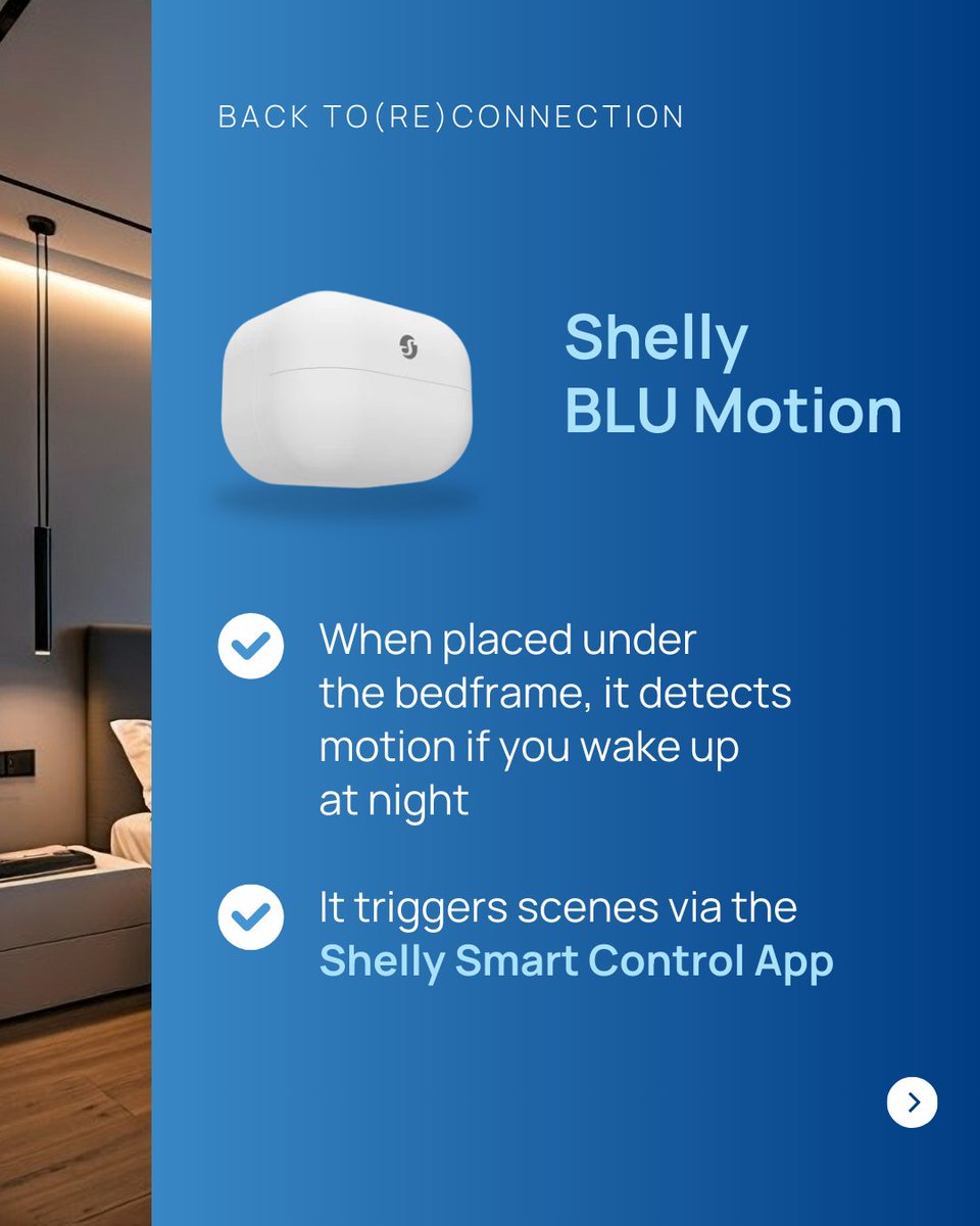 shelly_IoT's tweet image. Peaceful nights, reconnected. 🌙 

After summer travels, there’s nothing like your own bed. With Shelly, soft light fades on when you move—guiding you safely without disturbing sleep. Rest made effortless.

Get inspired: shelly.link/ReConnection-X