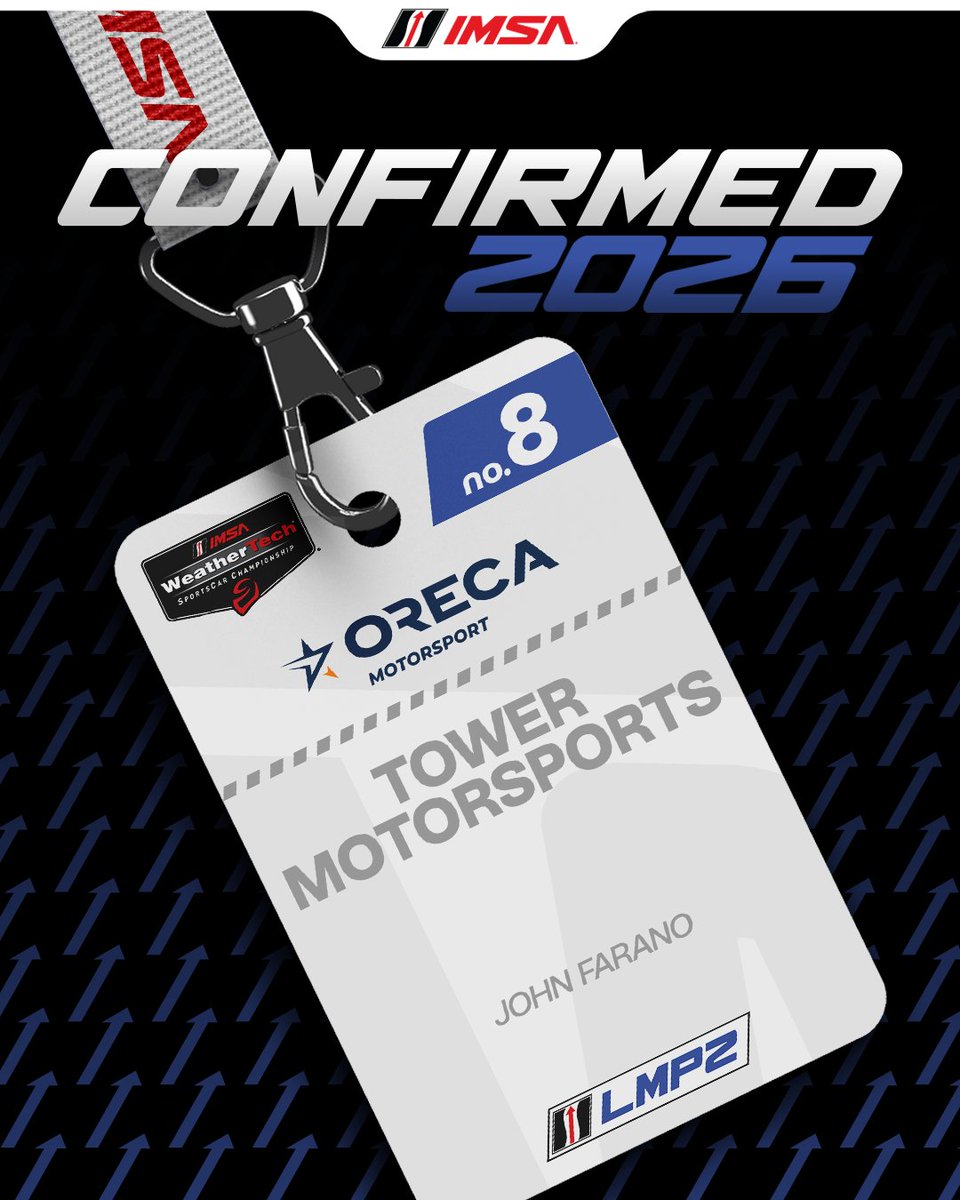 𝐂𝐎𝐍𝐅𝐈𝐑𝐌𝐄𝐃: Tower Motorsports Returns to LMP2 with 2026 Confirmed Entry!
imsa.com/news/2025/09/2…