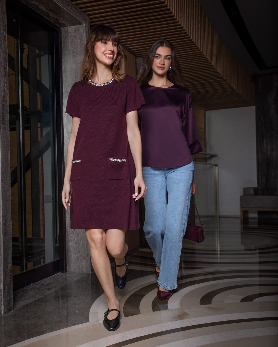 maxfashionMENA's tweet image. Burgundy brings the drama, the elegance, and the undeniable edge that transforms a simple look into your statement piece.❤️🔥
#MaxFashion #FallStyle #FallWardrobe #SeasonOfStyle #EffortlessChic #OOTDFall #LuxuryLooks