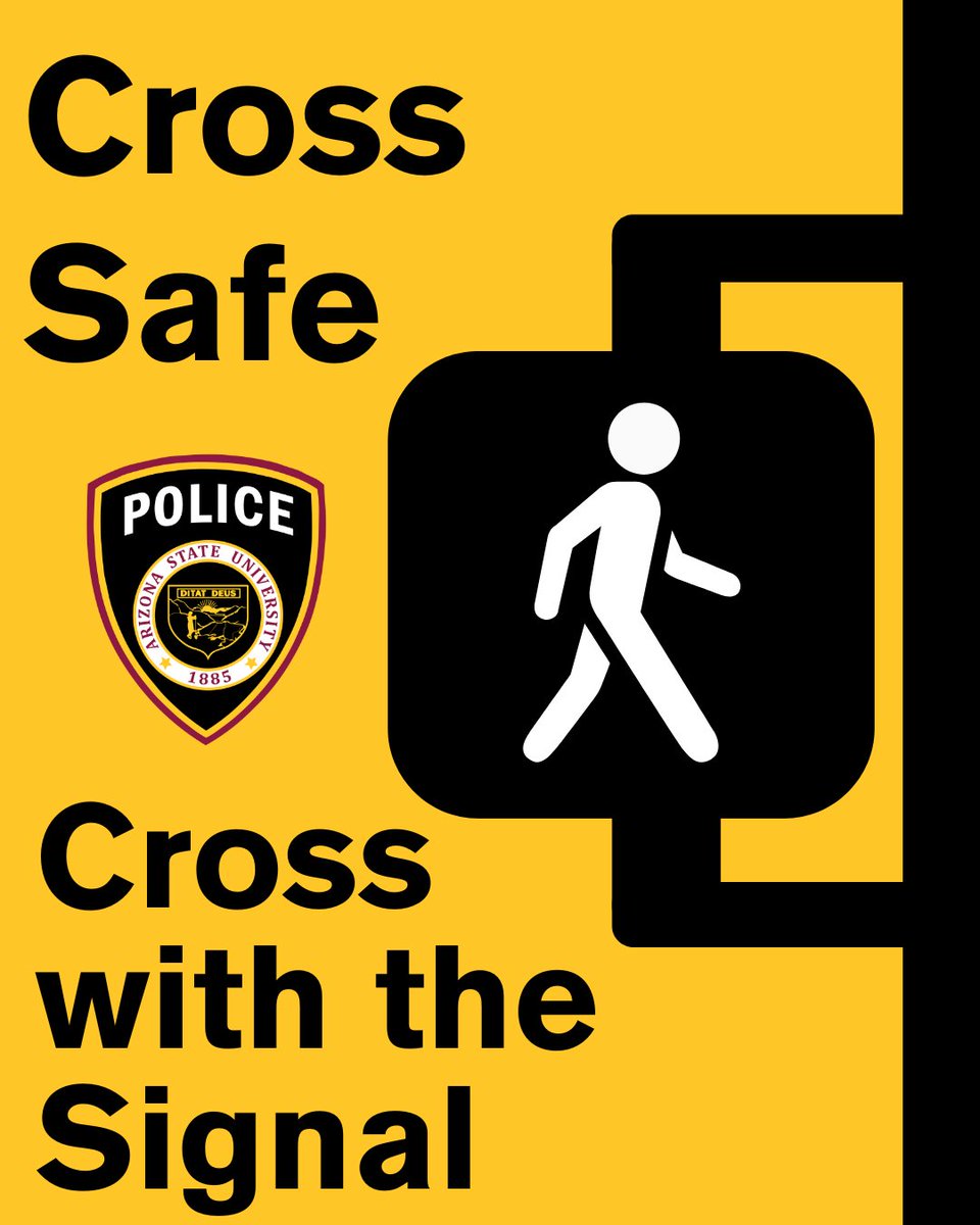 “Street Smarts 101: Only cross when it’s safe. If the signal shows anything but the ‘walking person,’ wait for the next light. Stay safe. Stay alive.”